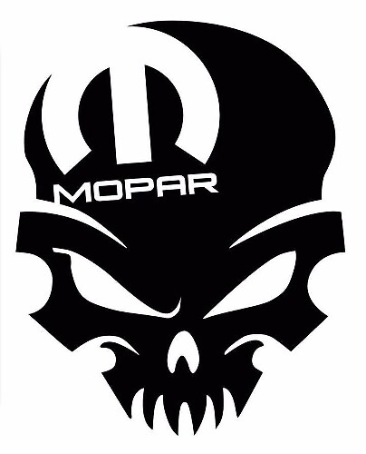 Skull Morap Logo Window Vinyl Decal for Dodge Vehicles