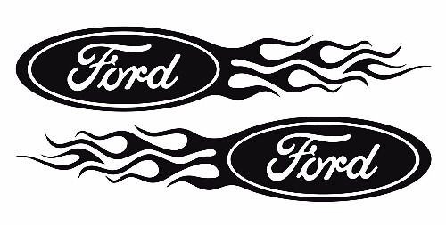 Flame Style Logo Car Decal Stickers for Ford
