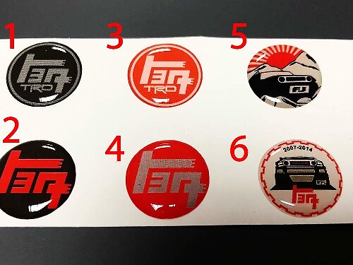 TRD TEQ Toyota FJ Cruiser Domed Badge Emblem Resin Decal Sticker 