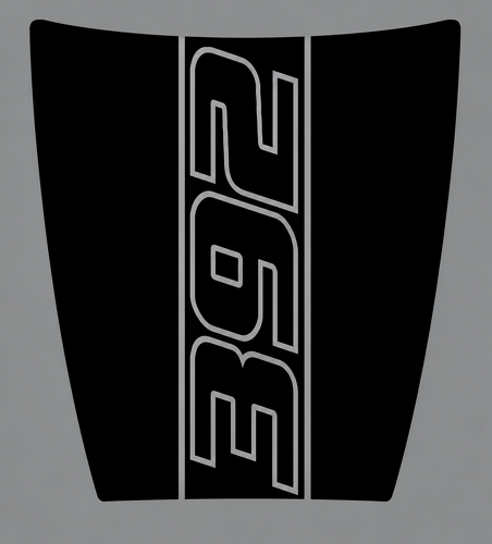 392 Daytona Style Outline Center Panel Hood Vinyl Decal Sticker for Dodge Charger 2015-2018