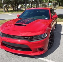 392 Daytona Style Outline Center Panel Hood Vinyl Decal Sticker for Dodge Charger 2015-2018_2