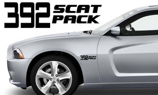 2 X Dodge Charger Challenger Scat Pack 392 HEMI Shaker Stickers Decals Scatpack
