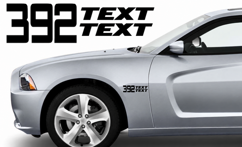 392 Shaker Scat Pack Style TEXT TEXT Pair Fender Vinyl Decal Sticker for Dodge Charger
