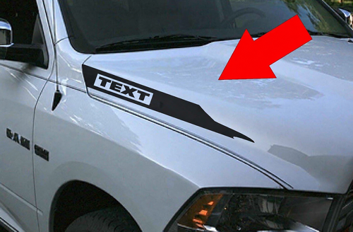 Custom Text Hood Vinyl Stripes Decals Stickers fits Dodge Ram 1500 2500 Rebel