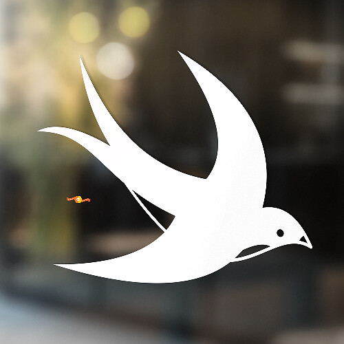 Flying Swallow Silhouette Universal Vinyl Decal Sticker