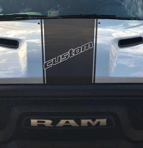 custom Outline Hood Rally Stripe Hood Vinyl Decal Sticker for RAM 1500 2023