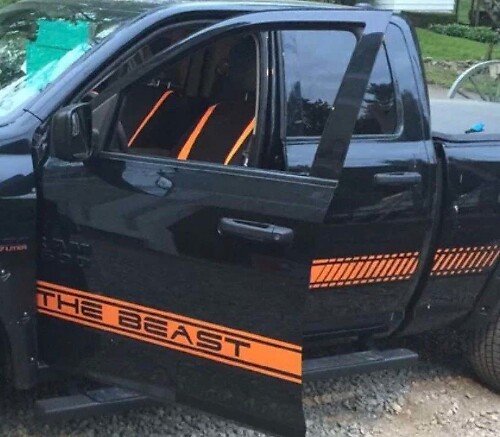 Racing Stripes Vinyl Stickers Both Sides fits Dodge Ram 1500 5.7 L