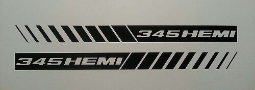 345 HEMI Strobe Hood Stripe Decals for Dodge Ram 5.7 & Charger SRT8