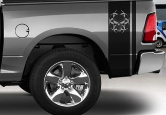 Dodge Ram Truck Vinyl Rear Side Bed Punisher Decals mopar rebel hemi 5.7 hellcat