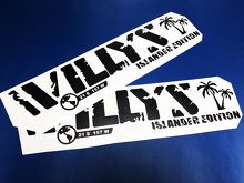 Willys Islander Hood Decal Stickers Graphics 2 Pack for Jeep Wrangler 2