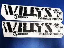 Willys Islander Hood Decal Stickers Graphics 2 Pack for Jeep Wrangler 3