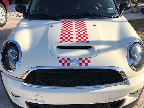  Checkered Stripes Vinyl Decals Stickers 2 For Mini Cooper Clubman 2008-2013