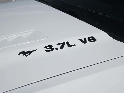 3.7 V6 With Pony Hood Stickers Decals Set Of 2 for Musclecar Musclecarmodel 2011-2020