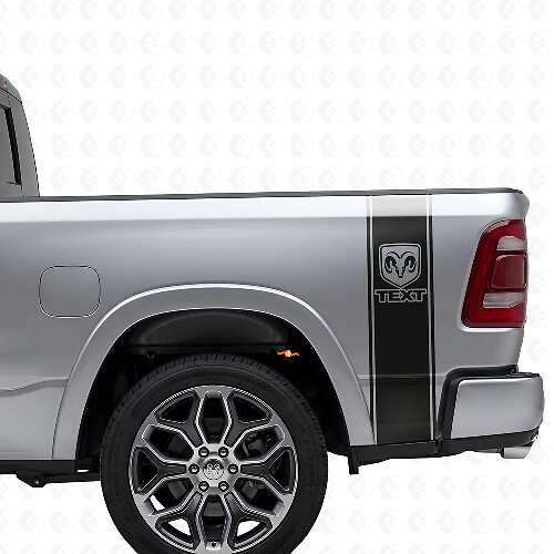 RAM Logo Rear Side Stripes Vinyl Decal For Dodge Ram 1500-3500 