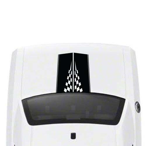 Rear Vinyl Graphic Checkered Hood Decal fits Dodge Challenger