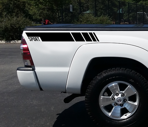 Sport Style Stripes Bedside Vinyl Decal Sticker for Toyota Tundra