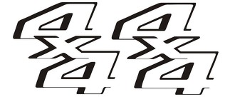 4x4 Truck Bed Decals, Gloss Black (Set) for Ford Super Duty, F-250, F-150