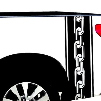 Chain Biker work Bed Side Stripes vinyl Truck decal - Ram Chevy Ford F150-TS13
