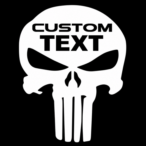 CUSTOM TEXT Long Tooth Skull Hood Vinyl Decal Sticker for Dodge Ram 1500