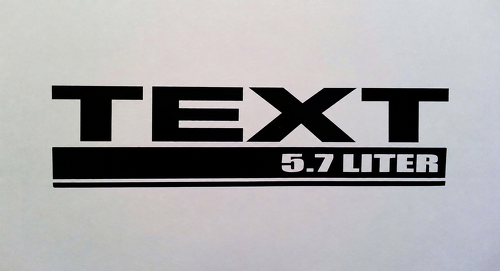 5.7 Liter Custom Text Vinyl Lettering Decal for Dodge Ram Challenger Charger Magnum Plymouth