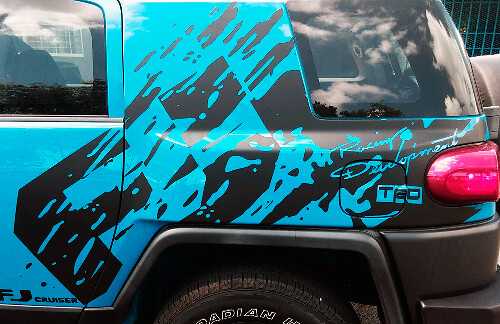 Mud Splash Rear Side Vinyl Decal for Toyota FJ Cruiser (One Side)