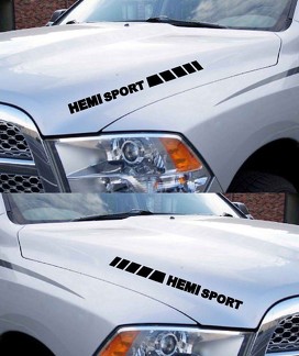 Dodge Ram Hemi Sport 1500 2500 Hood Vinyl Decals Racing Stripes Mopar Rebel RT