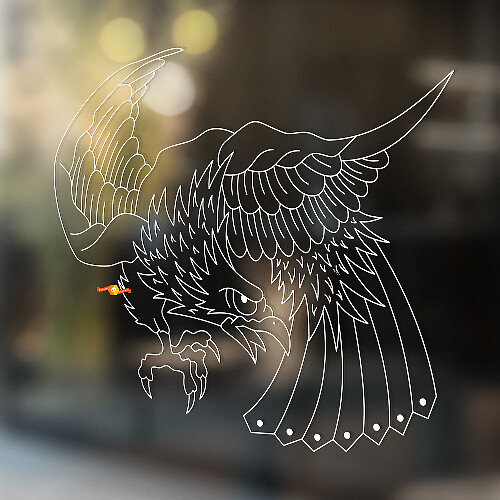 Attacking Eagle Universal Vinyl Decal Sticker_1