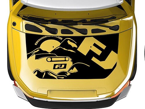 Mountain Style Hood Vinyl Decal Sticker for Toyota FJ Cruiser