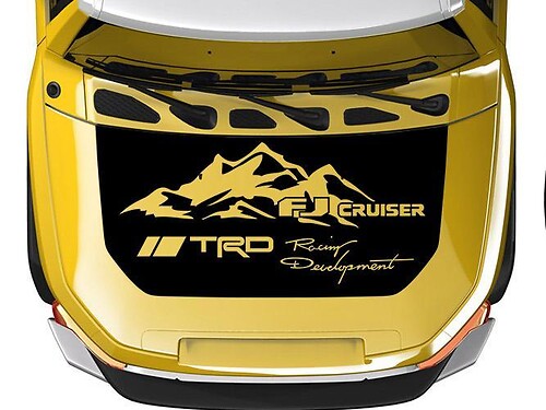 Hood blackout wrap TRD Racing Development for Toyota FJ Cruiser Sticker Decal any colors
