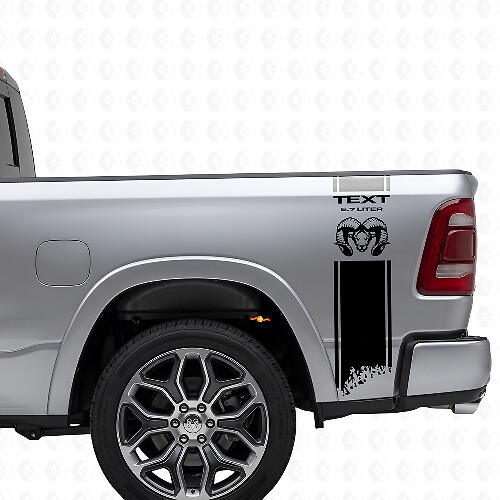 5.7L Custom Hemi Bed Side Stripes Vinyl Decal Set Dodge Ram 1500-3500