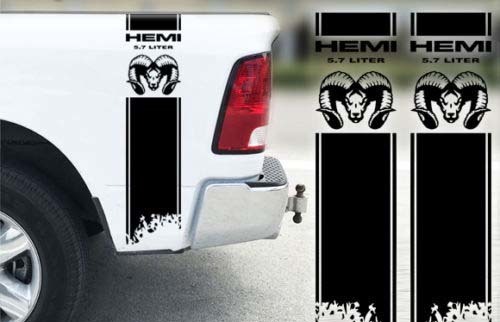Bed Stripe Vinyl Sticker D3 Racing 4x4 for Dodge Ram 1500 2500 3500