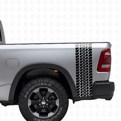 Tire Tread Truck Bedside Vinyl Decal Set for Dodge Ram 2009-2018_1