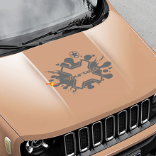 Logo Splash Army Star Grunge Graphic Vinyl Decal Sticker Hood Side for Jeep Renegade 2