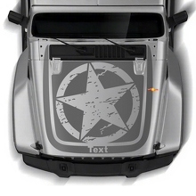 Hood Insert Military Star Sticker Decal with Jeep Stripe for Jeep Wrangler JL 2