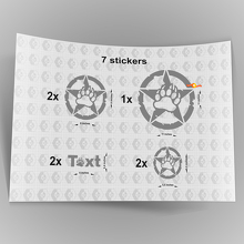 Bear Claw Star Decal Stickers Hood Door Fender for Jeep TJ JK CJ YJ JL Rubicon 2