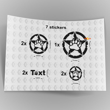 Bear Claw Star Decal Stickers Hood Door Fender for Jeep TJ JK CJ YJ JL Rubicon 3