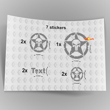 Punisher Star Decal Stickers Hood Door Fender for Jeep TJ JK CJ YJ JL Rubicon 2