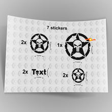 Punisher Star Decal Stickers Hood Door Fender for Jeep TJ JK CJ YJ JL Rubicon 3