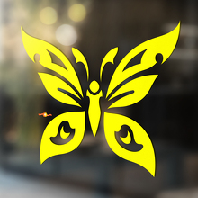 Butterfly Silhouette Tribal Style Universal Vinyl Decal Sticker_4
