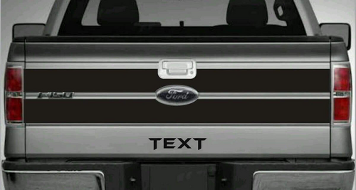 TEXT Blackout Dual Tailgate Stripes Vinyl Decal for Musclecar truck 2009-2014