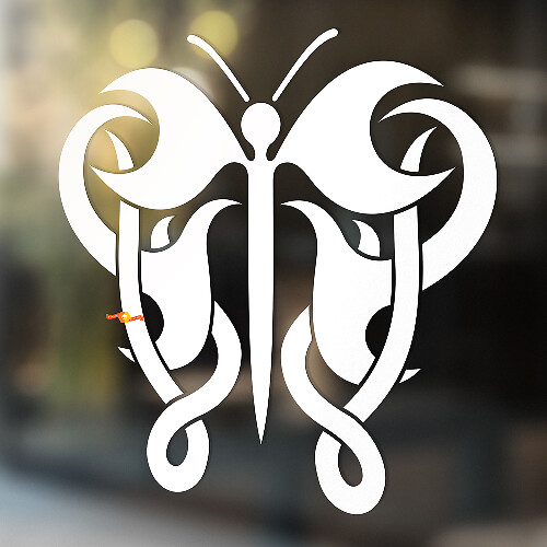 Butterfly Tribal Style Universal Vinyl Decal Sticker