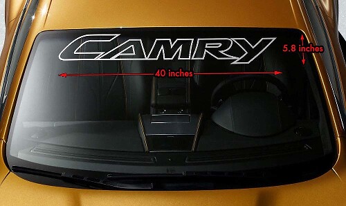 Camry Outline Windshield Banner Vinyl Decal for Toyota Camry