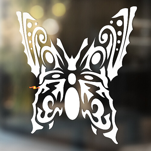 Tribal-style Butterfly Decorative Universal Vinyl Decal Sticker