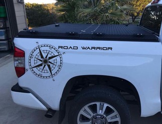 2 Truck vinyl decals Dodge Ram, Sierra Silverado F-150 compass logo Road Warrior