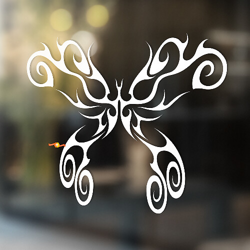 Butterfly Thin Lines Tribal Style Universal Vinyl Decal Sticker