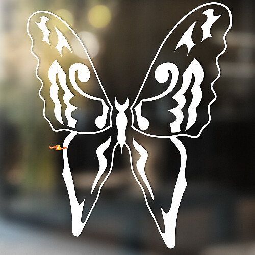 Butterfly Silhouette Tribal-style Universal Vinyl Decal Sticker