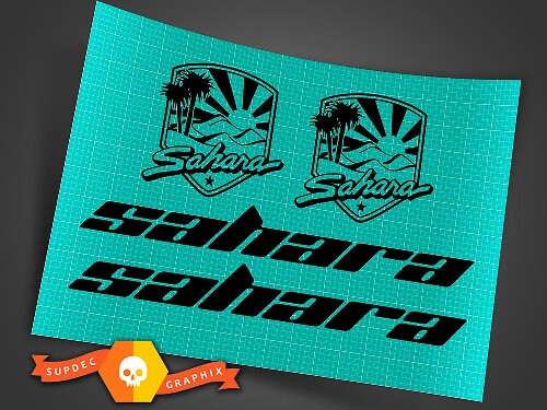 Side Hood Decal Kit Matte Black Sticker Sahara Replace for Jeep Wrangler TJ LJ JK