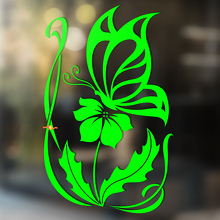 Butterfly and Flower Universal Vinyl Decal Sticker_3