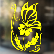 Butterfly and Flower Universal Vinyl Decal Sticker_4