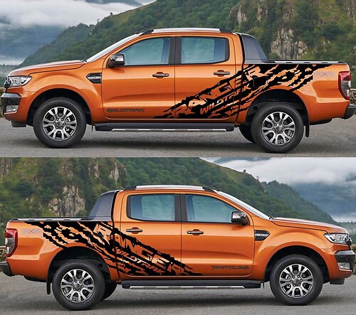 2X Ford Ranger Wildtrak large side Vinyl Decals graphics sticker